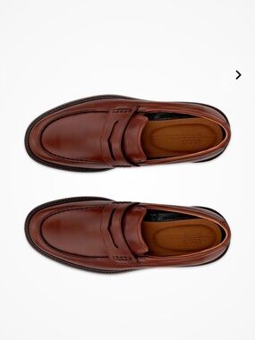 ECCO Men’s Brown Leather Penny Loafers Metropole. 44 EU